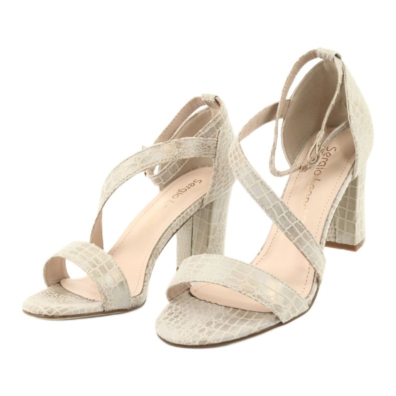 Gladiator sandaler Sergio Leone SK870 beige gyllene 5