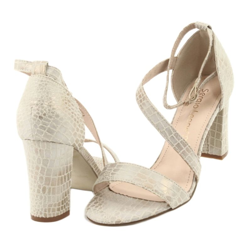 Gladiator sandaler Sergio Leone SK870 beige gyllene 6