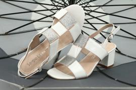 Lågklackade sandaler Sergio Leone SK910 vit grå 5