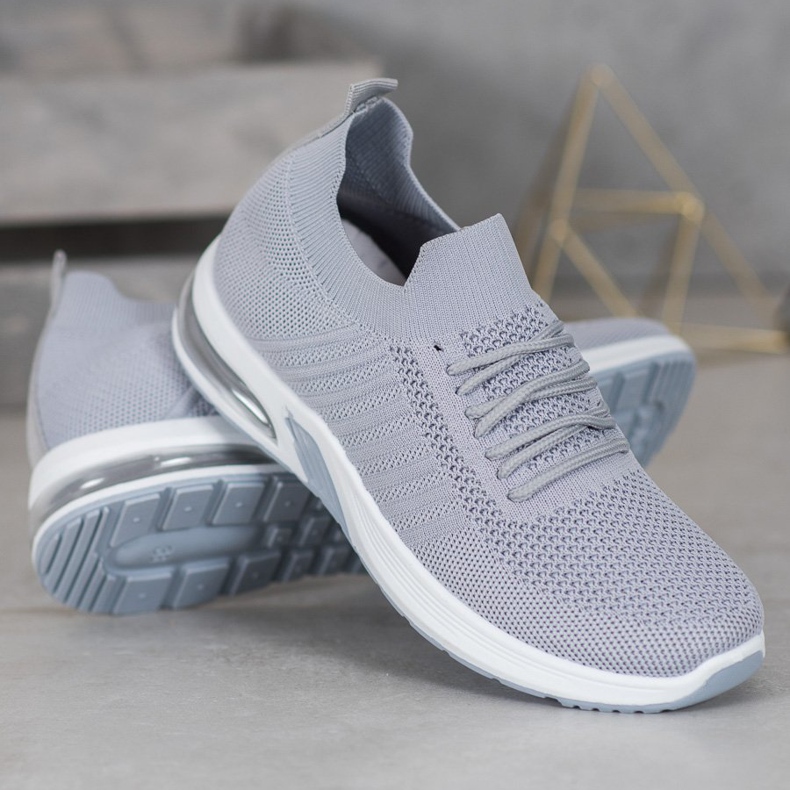 SHELOVET Grå textilskor på plattformen 1