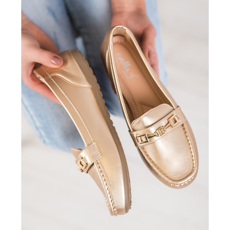 Fama Eleganta gyllene loafers 1