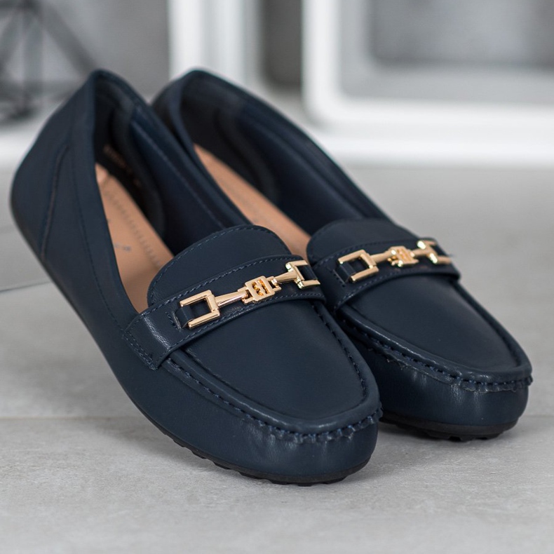 Fama Eleganta marinblå loafers 1