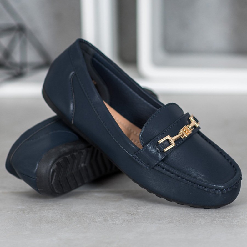 Fama Eleganta marinblå loafers 2