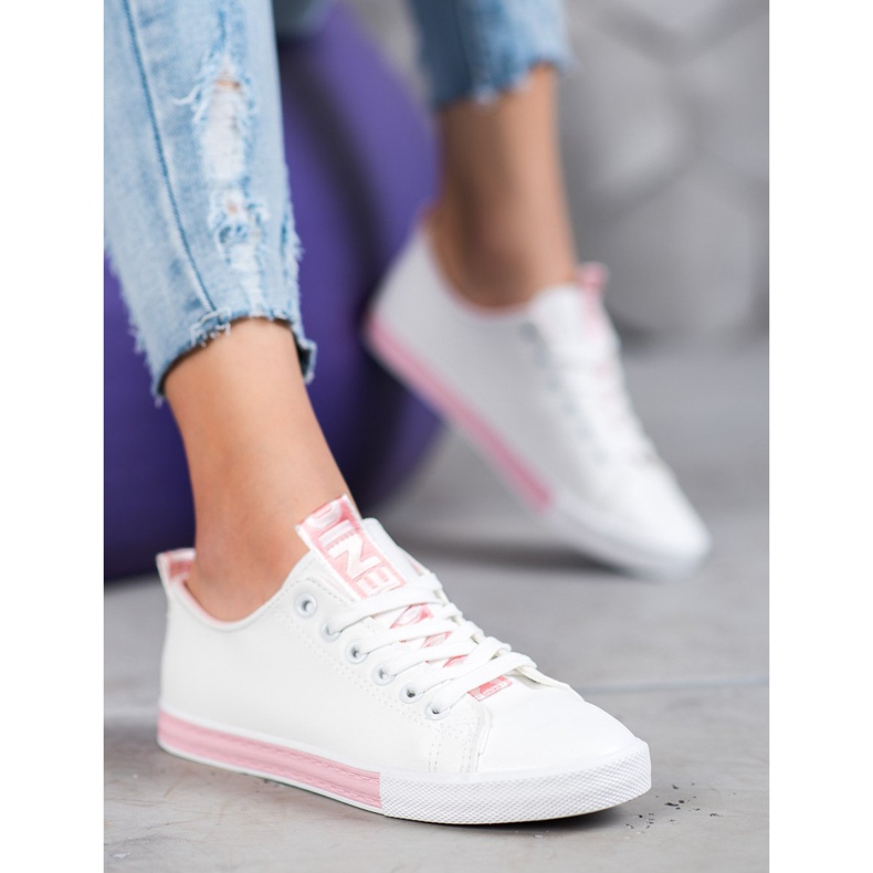 SHELOVET Sneakers med Eco Leather Nice vit 1