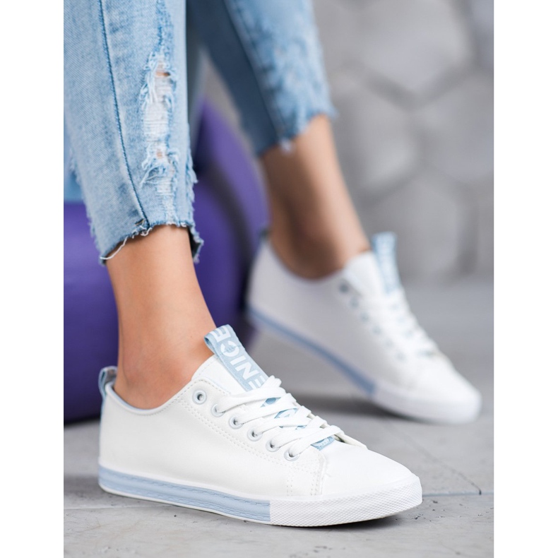 SHELOVET Sneakers med Eco Leather Nice vit 1