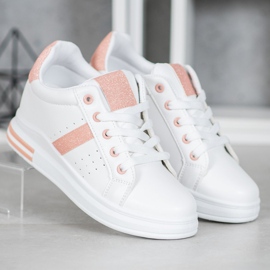 SHELOVET Sneakers med glitterinsatser vit 1
