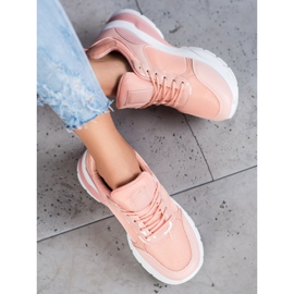 SHELOVET Snygga sneakers med mesh rosa 1