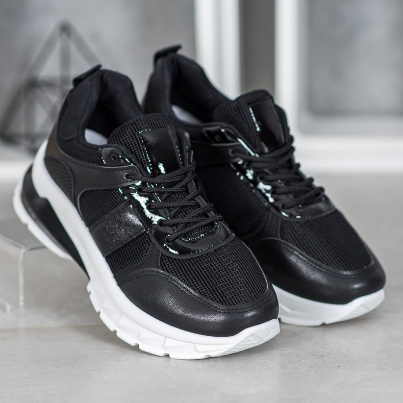 SHELOVET Snygga sneakers med mesh svart 2