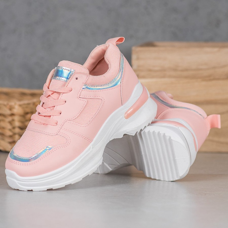 SHELOVET Rosa sneakers med Holo -effekt 1