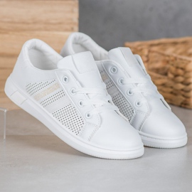 SHELOVET Vita sportskor med glitter 2