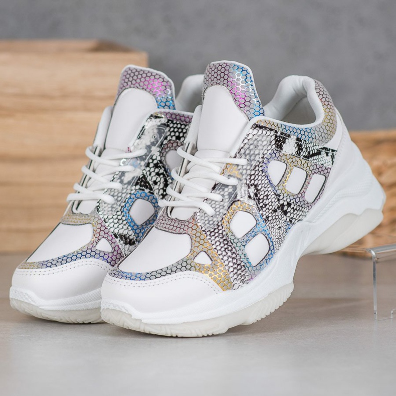 Bona Sneakers med färgglada skär vit mångfärgad 1