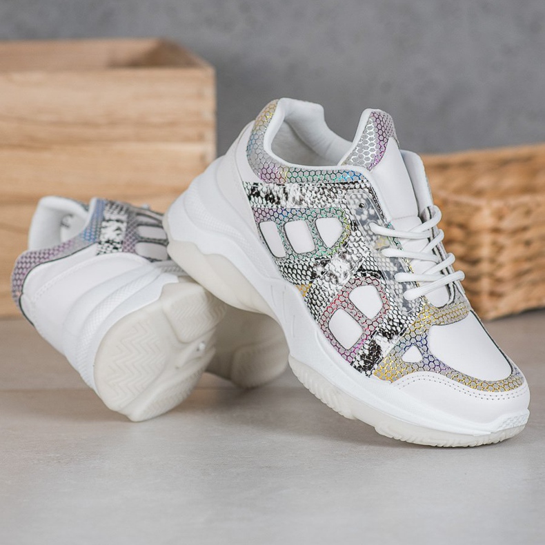 Bona Sneakers med färgglada skär vit mångfärgad 2