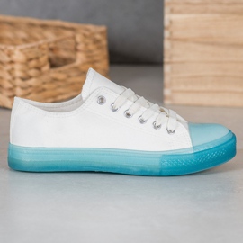 SHELOVET Sneakers med färgstark sula vit 1