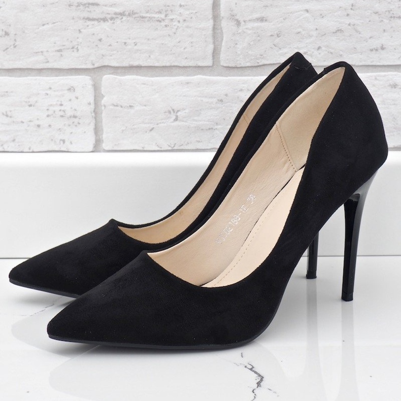 Svart klassisk eko-mocka YJS82188 klackar 2