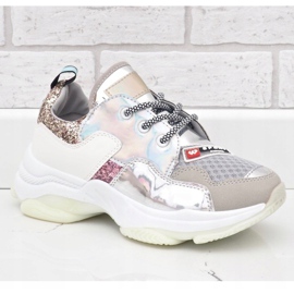 Silver snygga sportskor B0-206 grå mångfärgad 1