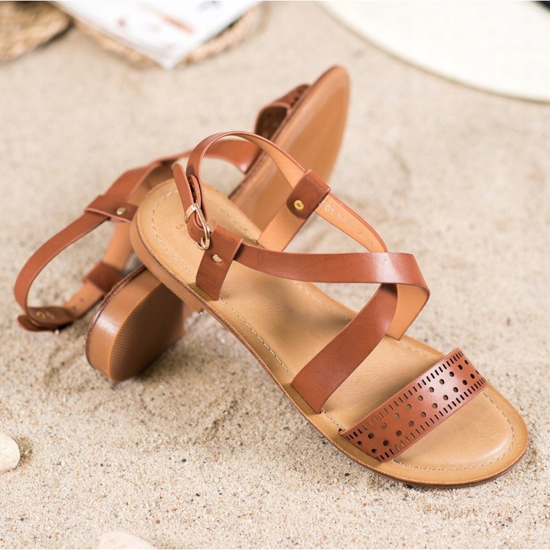 Small Swan Bruna sandaler med ekoläder 1