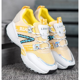 Bona Love Mesh Sneakers vit gul 2