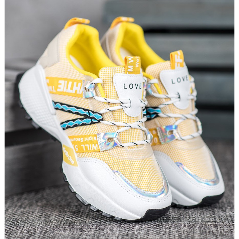 Bona Love Mesh Sneakers vit gul 2