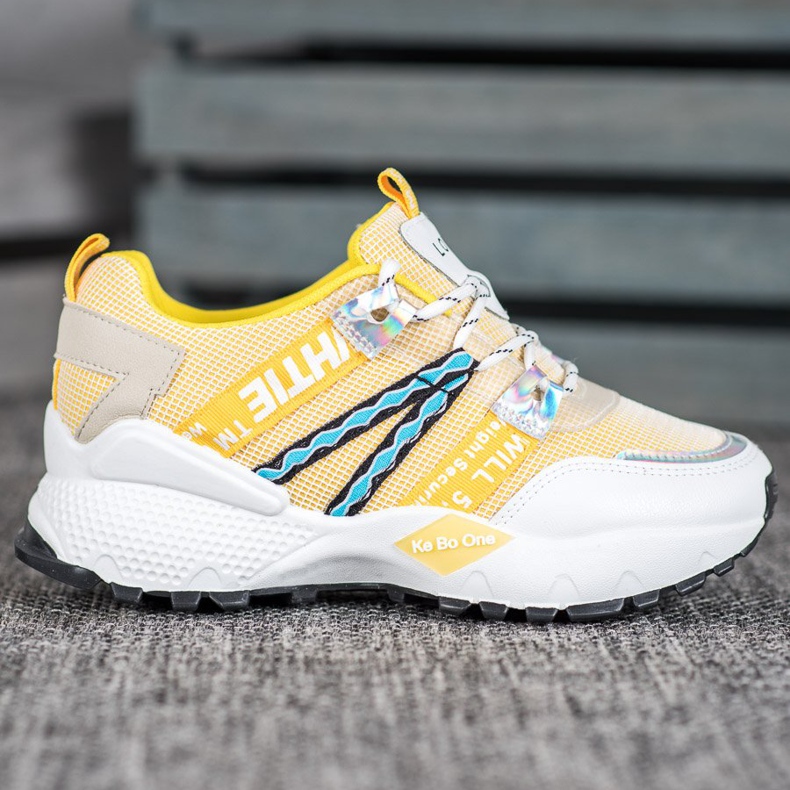 Bona Love Mesh Sneakers vit gul 1