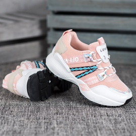 Bona Love Mesh Sneakers vit rosa 1