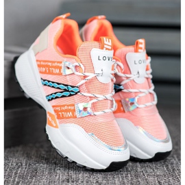Bona Love Mesh Sneakers vit orange 2