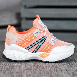 Bona Love Mesh Sneakers vit orange 1