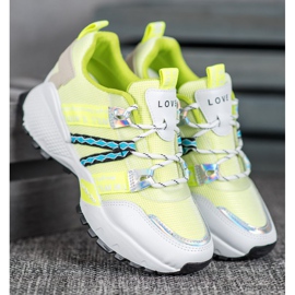 Bona Love Mesh Sneakers vit mångfärgad grön 1