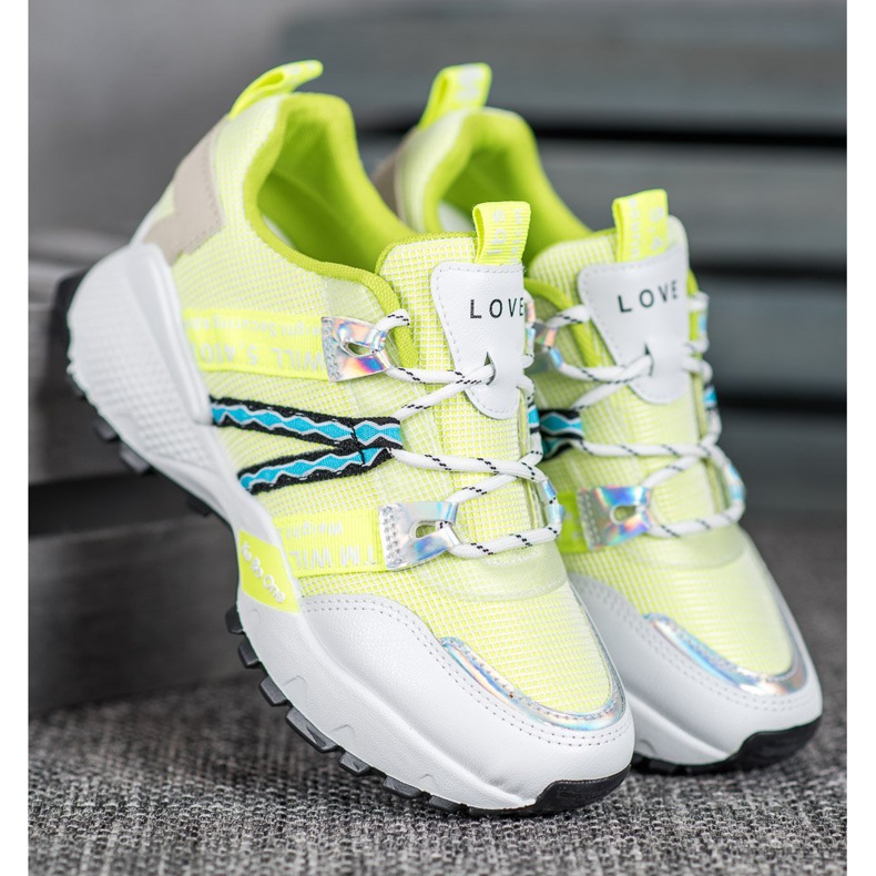 Bona Love Mesh Sneakers vit mångfärgad grön 1
