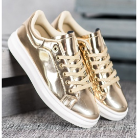 Bona Glänsande skor på plattformen gul 1