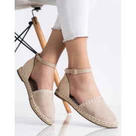 Goodin Beige Espadrilles med mocka 2