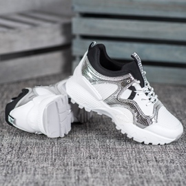 Bona Mode sneakers med mesh vit grå 1