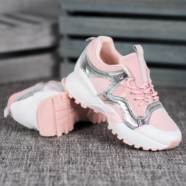 Bona Mode sneakers med mesh rosa grå 2