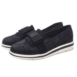 Svarta matta skor på kilen YT-8 2