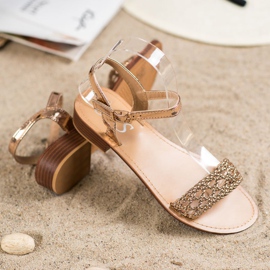 Small Swan Eleganta flätade sandaler gul 1