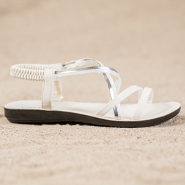 VINCEZA slip-on sandaler vit 2