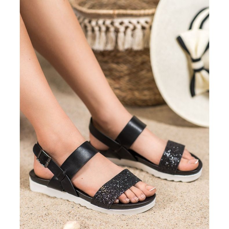 Filippo Svarta sandaler på plattformen 1