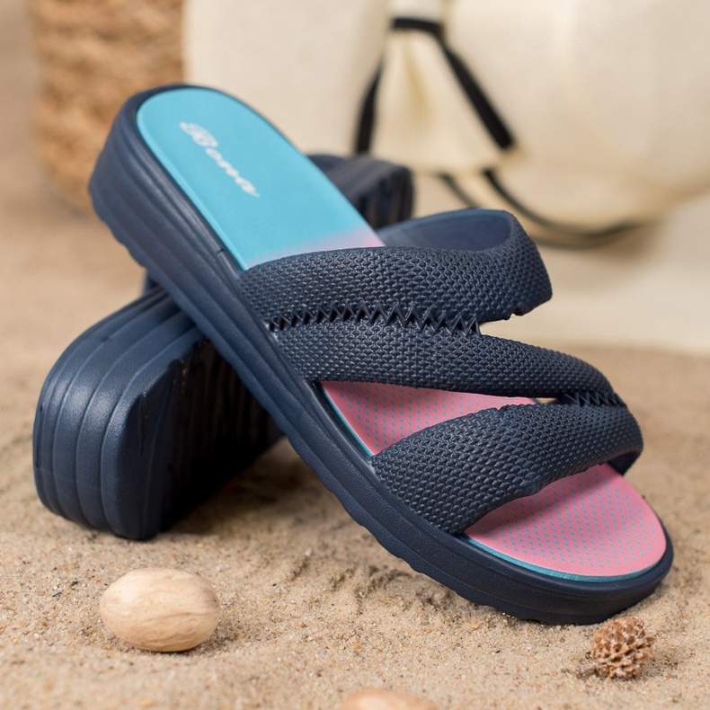 Bona Bekväma marinblå tofflor 1