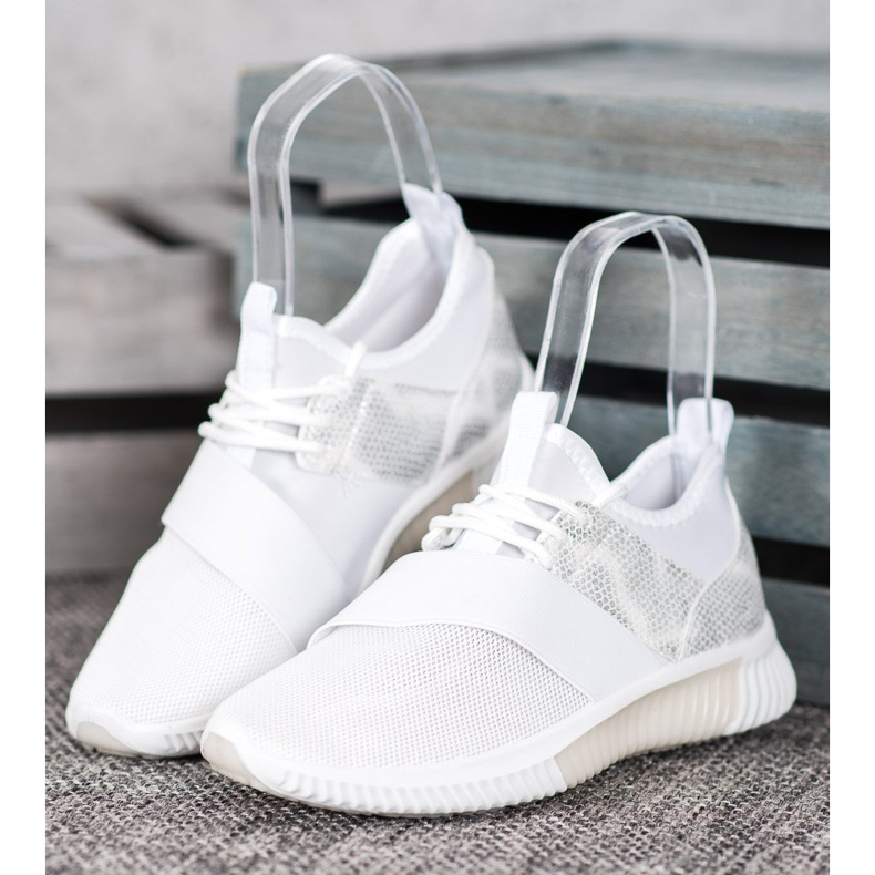 SHELOVET Sportskor med elastiskt band vit 1