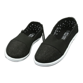 Wishot Girls 'glänsande svarta och slarviga sneakers 44-053 2