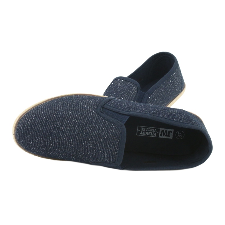 Wishot Damespadrillor med glitter 32-187 marinblå 5