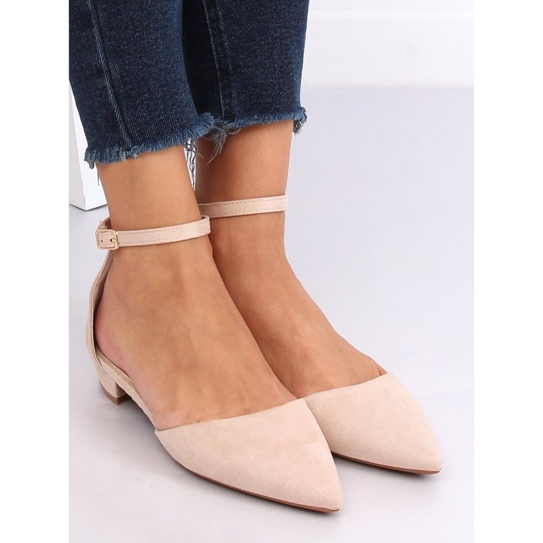 Beige skurna ballerinor MM-795 Beige 2