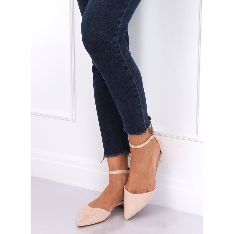Beige skurna ballerinor MM-795 Beige 1