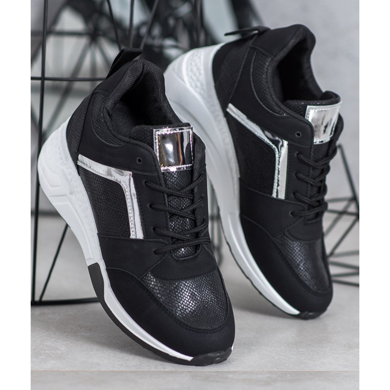 SHELOVET Wedge Sneakers svart 1