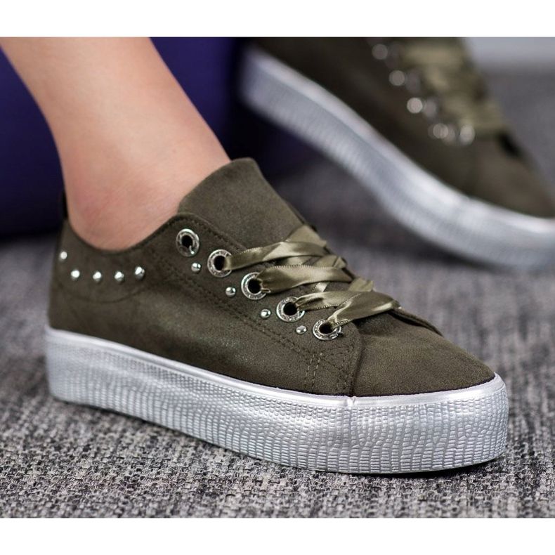 SHELOVET Mocka sneakers grön 2