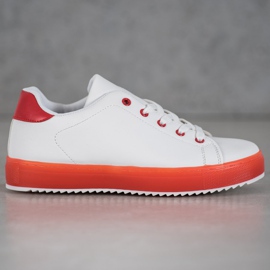 SHELOVET Skor med färgstark sula vit 2