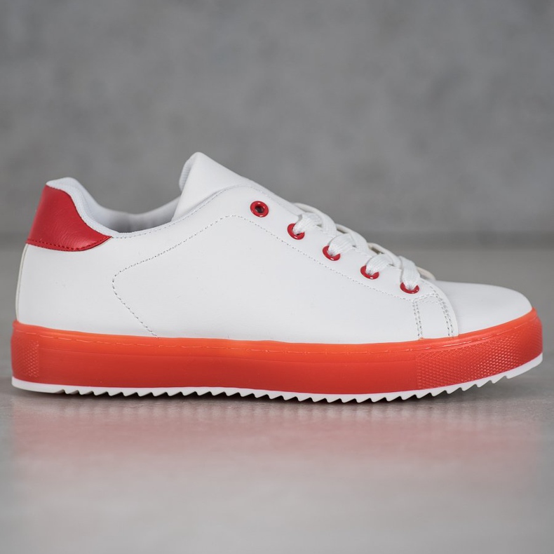 SHELOVET Skor med färgstark sula vit 2