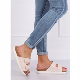 Beige scholki tofflor SS115P Beige mångfärgad rosa 1