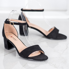 Seastar Bekväma högklackade sandaler svart 1