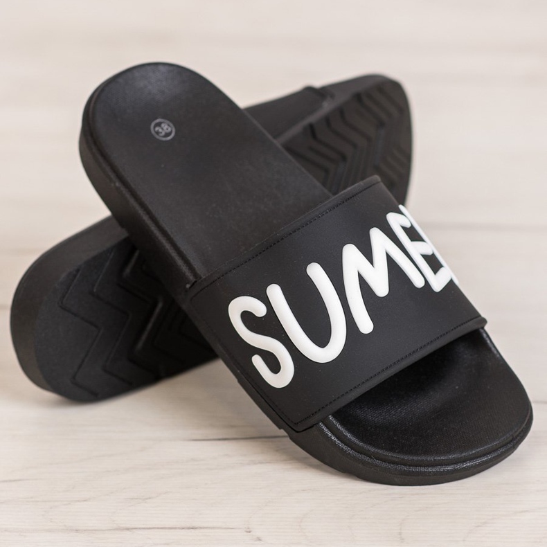 SHELOVET Gummi tofflor svart 1