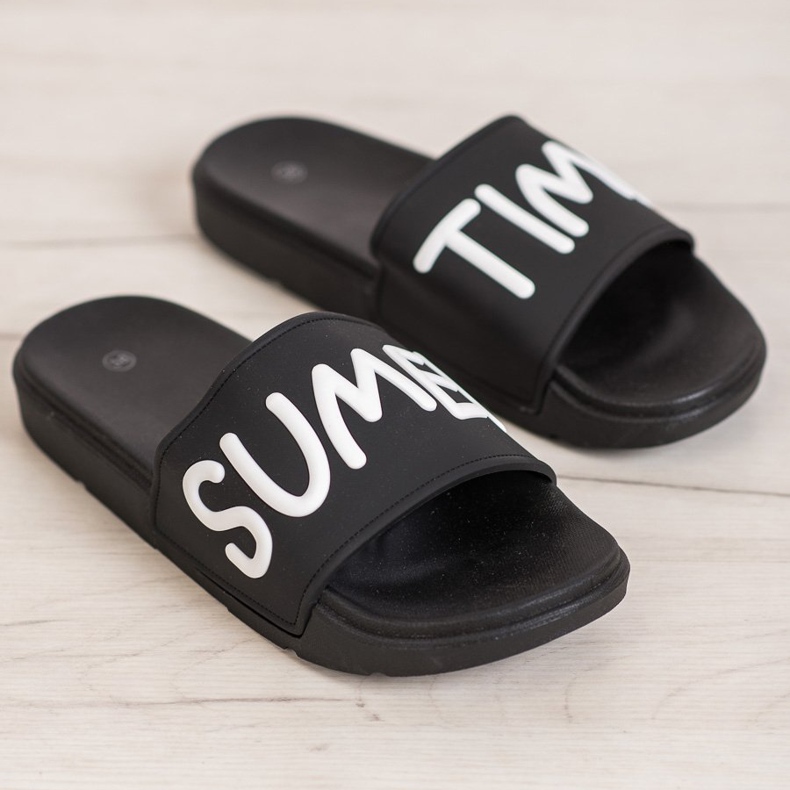 SHELOVET Gummi tofflor svart 2